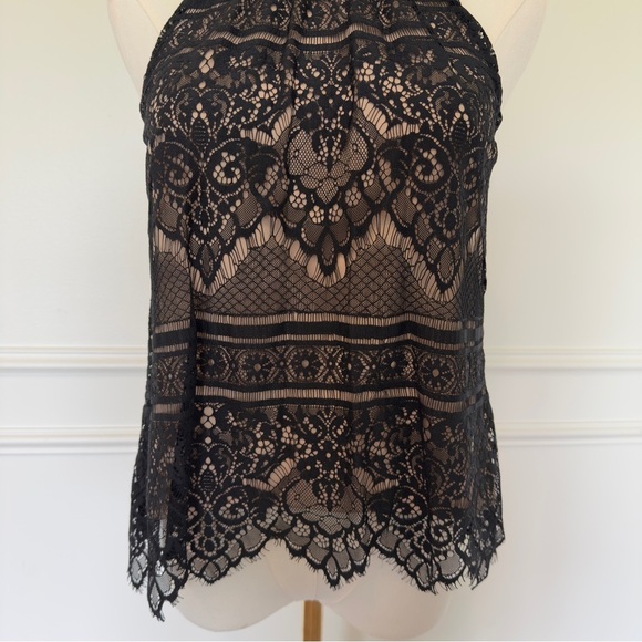 Lauren Conrad Lace Black Tank Halter Top Women's Top Size Small - Picture 2 of 7